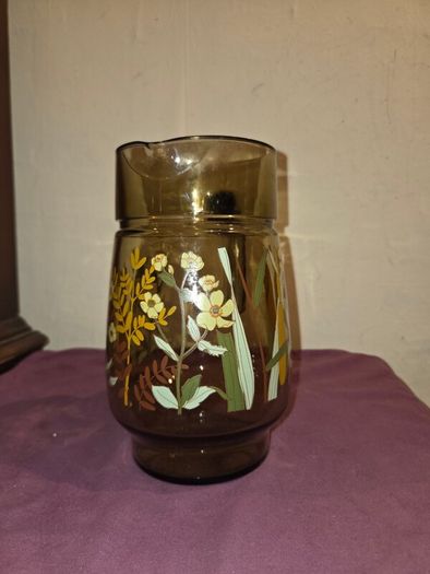 1970's French Smoked Glass Pitcher