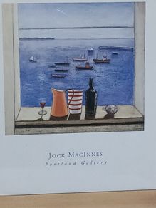 picture promotional exhibition poster  for Scottish artist  Jock MacInnes framed with glass