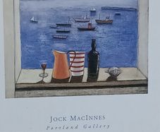 picture promotional exhibition poster  for Scottish artist  Jock MacInnes framed with glass