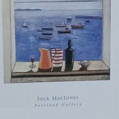 picture promotional exhibition poster  for Scottish artist  Jock MacInnes framed with glass