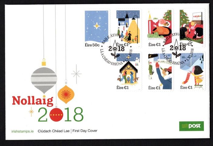2018 Ireland Christmas Commemorative Stamps An Post First Day Cover (FDC)