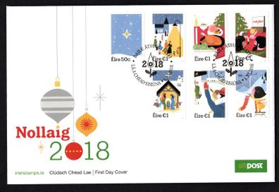 2018 Ireland Christmas Commemorative Stamps An Post First Day Cover (FDC)