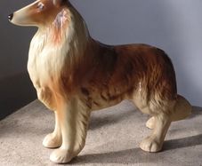 Vintage 1970s Coopercraft Rough Collie Dog Ceramic Figurine - Made in England