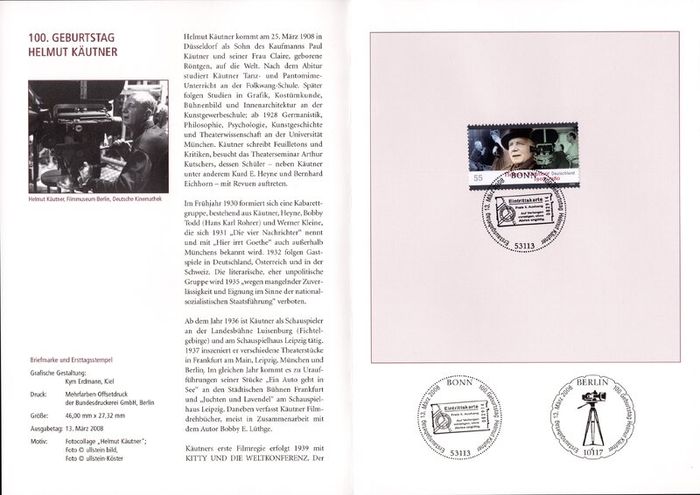 2008 Bundes Republic Deutschland (Germany) Federal Annual Stamp EFT Collection 2008. Includes 49 images of contents