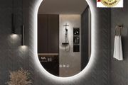 Oval Bluetooth Bathroom Mirror with LED Lights 500x800mm, Anti-Fog