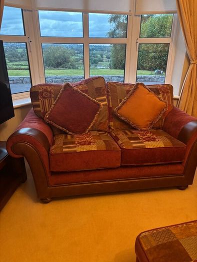 3-Piece Suite, Footstool & Solid Wood Furniture