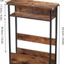 Narrow Side Table with Storage Shelf, 3 Tier Slim End Table Modern Sofa Table for Narrow and Small Spaces, 24.6 Inch Height Bedside Table Small Nightstand with Magazine Rack Space Saving-Brown (FREE SHIPPING) Image 4