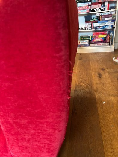Red 'wave' 3-seater sofa from The Sofa Factory