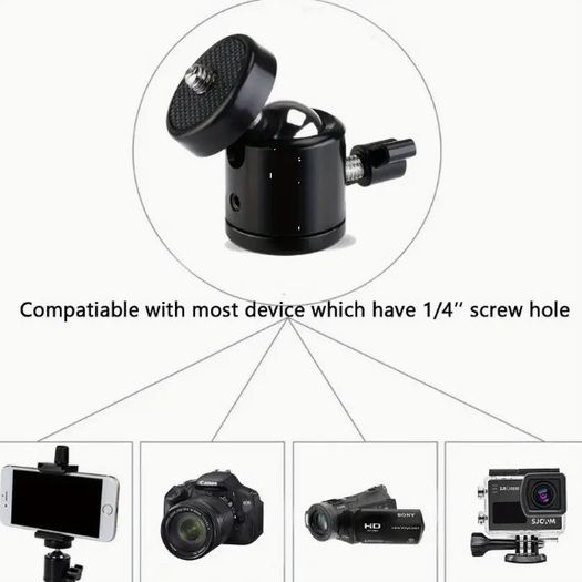 1/4 Ball Head Screw Tripod Mount - 360 Rotating Mount Base Adapter -61211