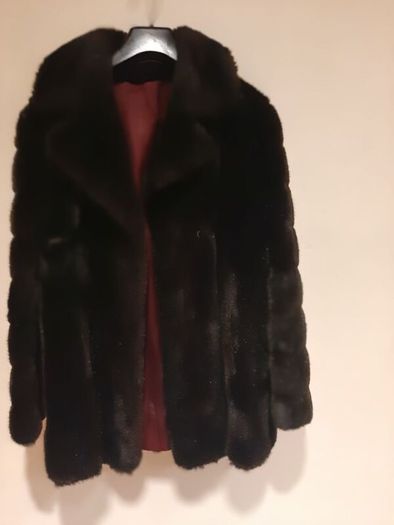 vintage 70's dark brown fax fur jacket