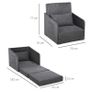 NEW SALE Faux Suede Single Sofa bed W/Pillow-Grey (FREE SHIPPING) Image 6