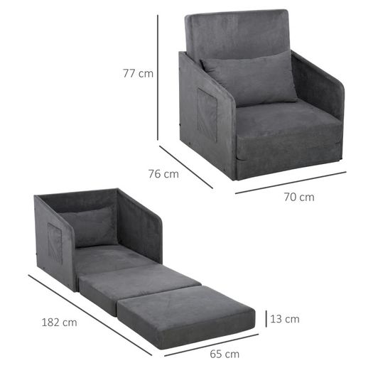 Faux Suede Single Sofa bed W/Pillow (FREE SHIPPING)