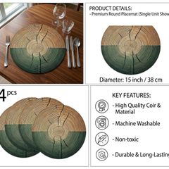 Set of 4 Round Olive Branch Placemats