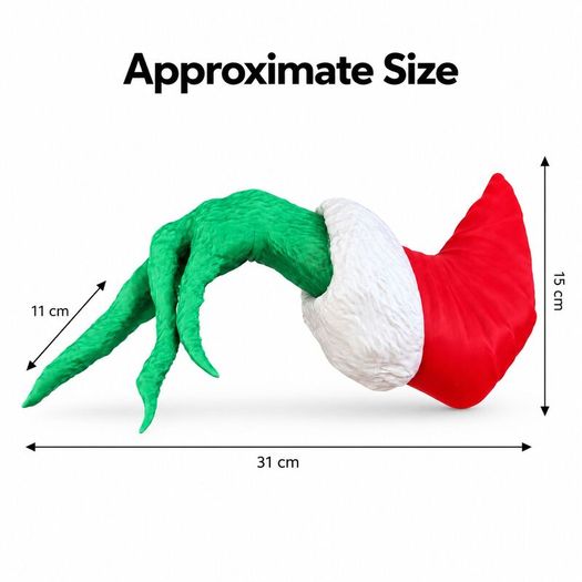 Green Christmas Hand Wall Mount, Bauble Holder 3D
