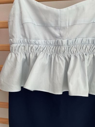 dress Zara size medium dress front playsuit back navy with blue frilled top