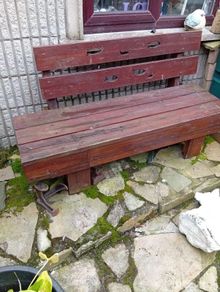 solid wood bench