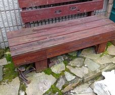 solid wood bench