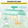 Walk-in Tunnel Greenhouse, 457.2 x 198.12 x 213.4 cm Portable Plant Hot House w/ Galvanized Steel Hoops, 1 Top Beam, 2 x Diagonal Poles, 2 Zippered Doors & 8 Roll-up Windows, White Image 3