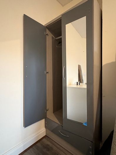 2 Door Wardrobe with Mirror & Bottom Drawer