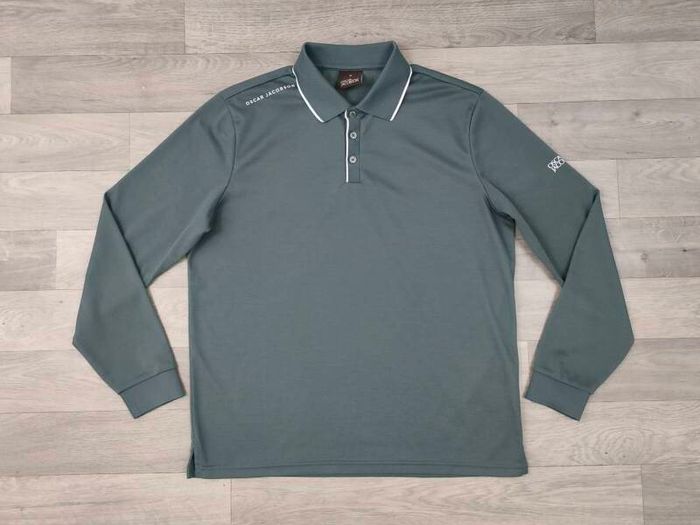 Oscar Jacobson Long Sleeve Golf Polo Shirt Mens Medium