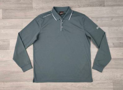 Oscar Jacobson Long Sleeve Golf Polo Shirt Mens Medium