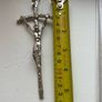 Large Vintage Silver Tone Crucifix Image 3