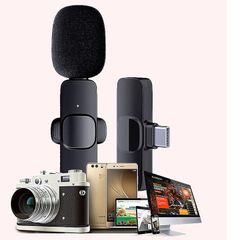 K11 Professional Wireless Lavalier Microphone for iPhone iPad Laptop Android Live Gaming Video Recording Interview Business Mic