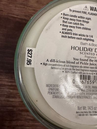 Bath & Body Works 3-Wick Candle "Holiday Dill-Light"