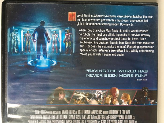 Iron Man 3 (Marvel) [2013] Robert Downey Jr, Gwyneth Paltrow, Don Cheadle, Guy Pearce, Rebecca Hall, Stephanie Szostak, James Badge Dale, William Sadler, Miguel Ferrer, Jon Favreau & Ben Kingsley [Movie DVD]