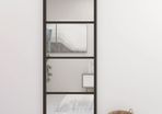 Sliding Door Aluminium and ESG Glass 76x205 cm Black