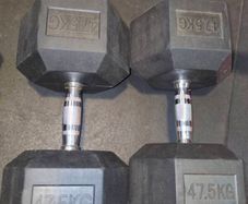47.5 kg Rubber Hex Dumbells