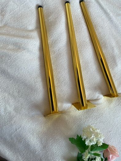 4x Gold Tapered Metal Furniture Legs 45cm 17" DIY Upcycle Sofa Table Feet legs