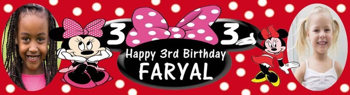 Personalised Minnie Mouse Birthday Party banner