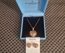 Brand New Newbridge Silverware Filigree Heart Necklace & Earrings Gift Set