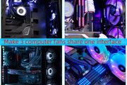 4pins 4-pins PMW fan connector. Power supply Y Splitter Adapter Cable 1 To 3 ways Free viewing