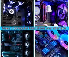 4pins 4-pins PMW fan connector. Power supply Y Splitter Adapter Cable 1 To 3 ways Free viewing