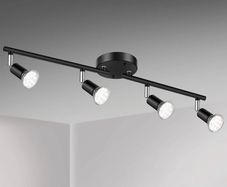 4 Way GU10 6W Ceiling Light Fitting, Spot Light Ceiling Spotlight Swiveling Lamp Light Bases Angle Adjustable for Kitchen Bedroom Living Room and Showroom (FREE POSTAGE)