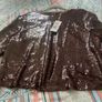 M&S Chocolate Brown Sequin Short Sleeve Top   Size UK 14 Image 6