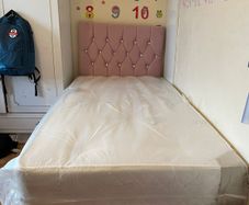 Brand New Stylish single Divan Beds.. Multiple Options Of Headboards. Tufted Memory Foam Mattresses Available. Drawers Storage Available