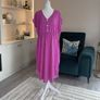 Ladies Pink & White Polka Dot Dress Image 3