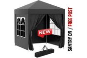 2x2m Popup Gazebo Party Tent Pavilion Black with 4 Sides