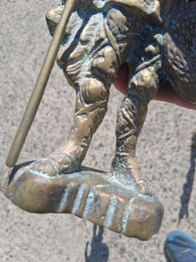 3 x Mid Century 10 inch Solid Brass Viking Warriors(6.9 kgs)