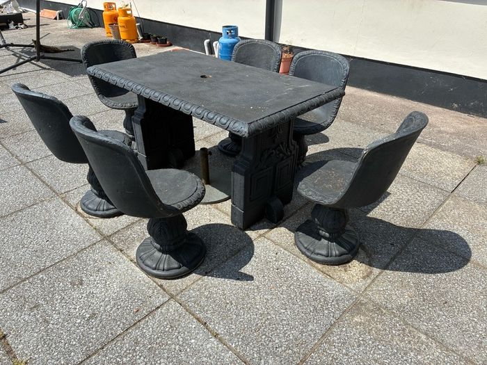Solid Concrete Garden Dining Set