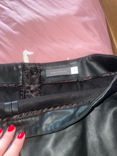 Beautiful mint velvet leather midi skirt