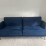 Navy velvet sofa and cuddle chair from Michael Murphy furniture Image 2