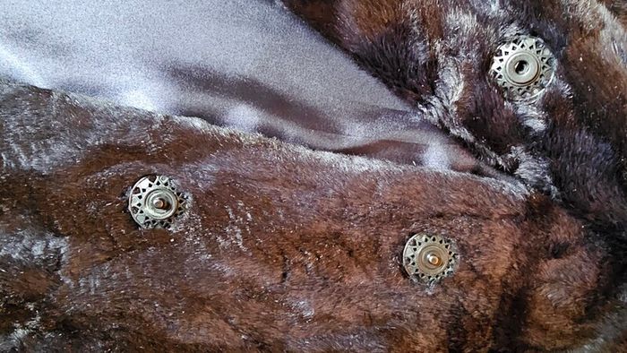 creenstone navy and brown long faux fur