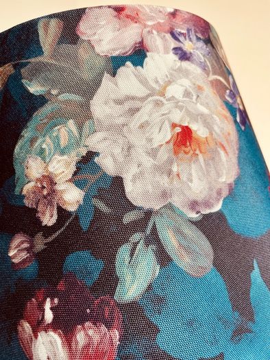 Pair of Stunning Floral Lampshades Dark Romantic Maximalist Country House Style BRAND NEW
