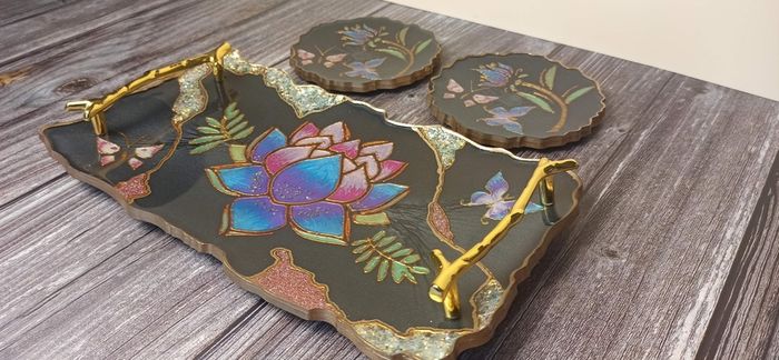 Handmade Epoxy Resin Tray Set
