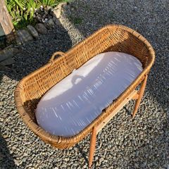 Mid Century Woven Moses Basket