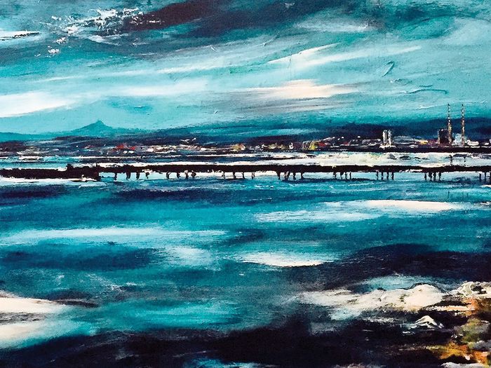 Wooden Bridge, Clontarf 4x4" framed print by artist Helen Mathews